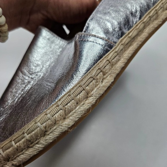 Banana Republic Silver Espadrilles Slip On Shoes Women's 10 - Picture 4 of 9